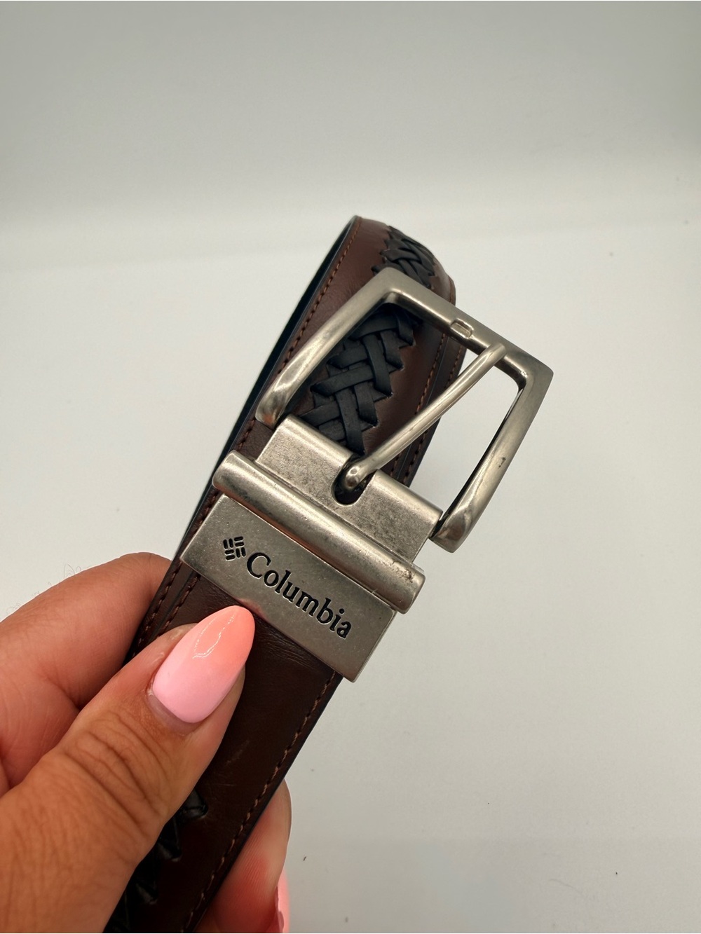 Columbia Mens Reversible Leather Belt 38 Brown Blk
